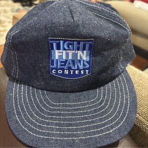VTG OTTO Trucker Hat Cap Snap Back Blue Jean Denim Tight FIT’N Jeans Contest